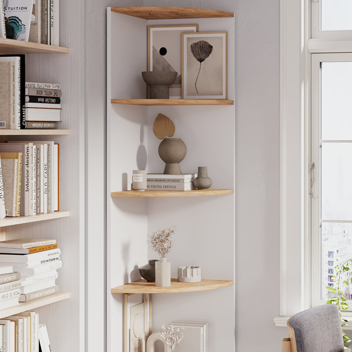 Vicco Scaffale ad angolo Rovere bianco/dorato 40 x 180.6 cm