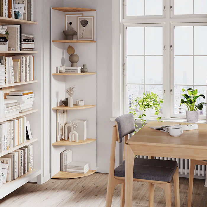 Vicco Scaffale ad angolo Rovere bianco/dorato 40 x 180.6 cm