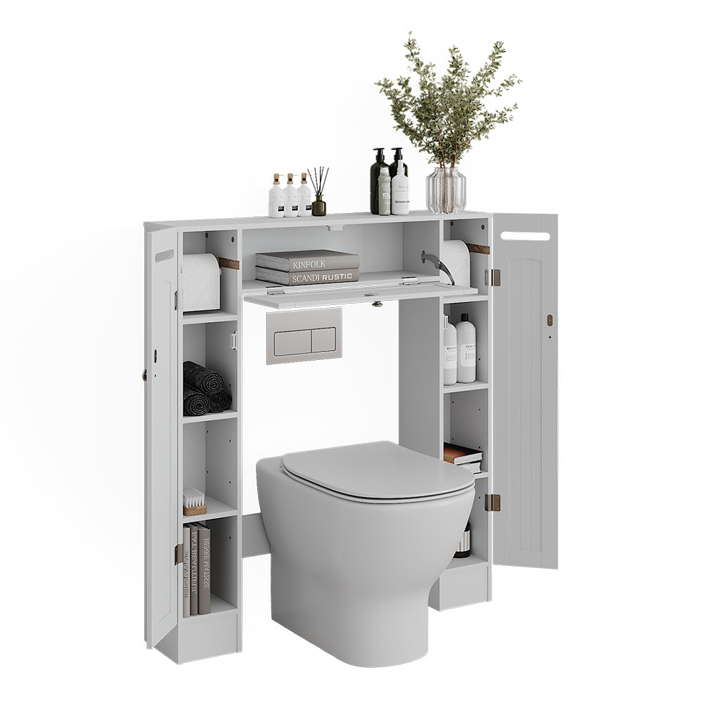 Vicco Armadietto per toilette Bianco 89 x 99 cm Distributore di carta igienica a destra e a sinistra