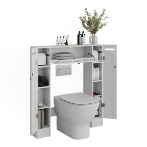 Vicco Armadietto per toilette Bianco 89 x 99 cm Distributore di carta igienica a destra e a sinistra