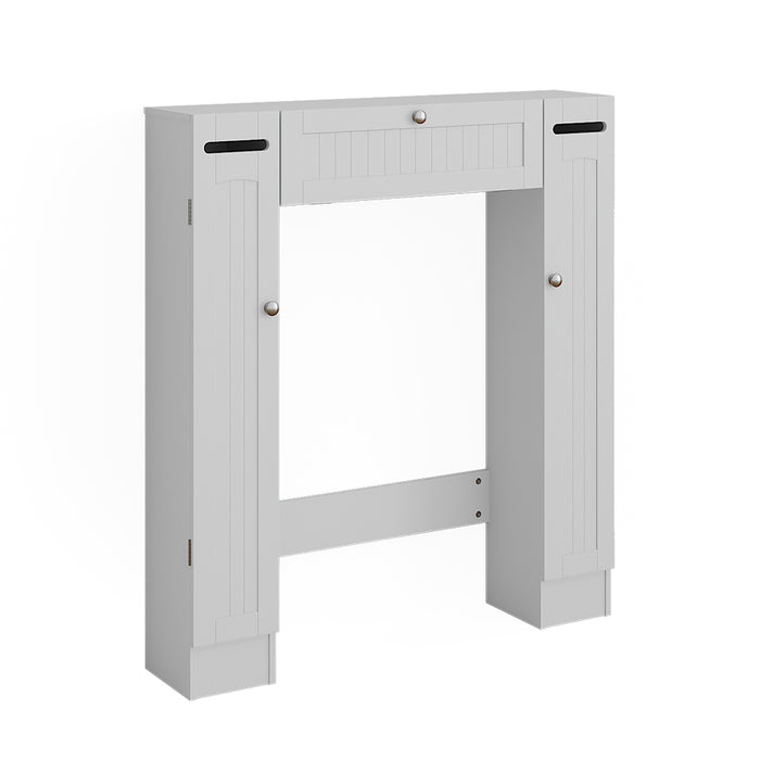 Vicco Armadietto per toilette Bianco 89 x 99 cm Distributore di carta igienica a destra e a sinistra