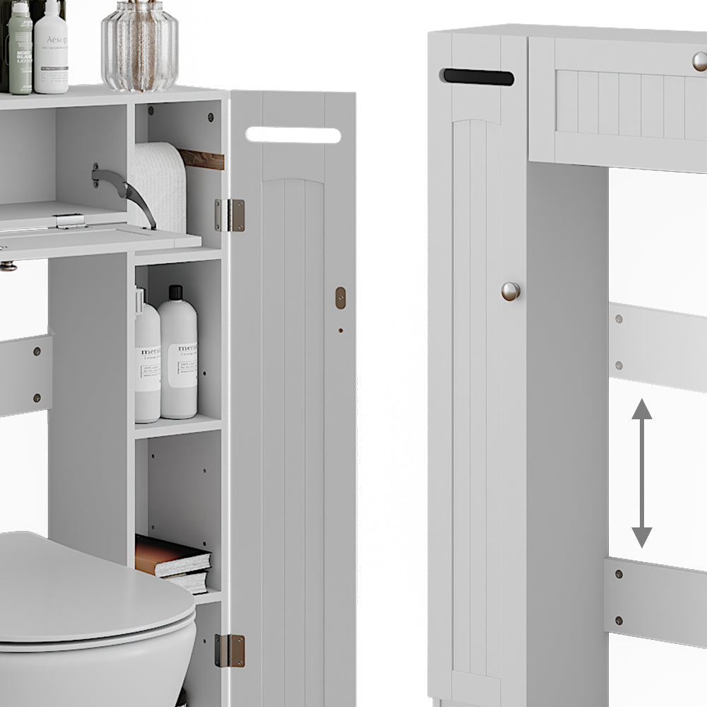 Vicco Armadietto per toilette Bianco 89 x 99 cm Distributore di carta igienica a destra e a sinistra