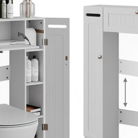 Vicco Armadietto per toilette Bianco 89 x 99 cm Distributore di carta igienica a destra e a sinistra