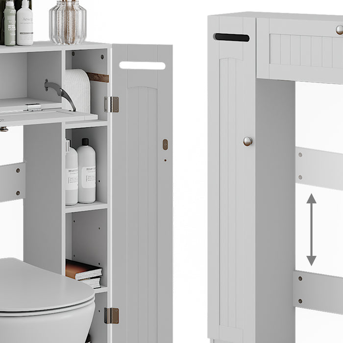 Vicco Armadietto per toilette Bianco 89 x 99 cm Distributore di carta igienica a destra e a sinistra