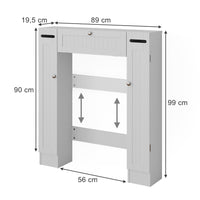 Vicco Armadietto per toilette Bianco 89 x 99 cm Distributore di carta igienica a destra e a sinistra