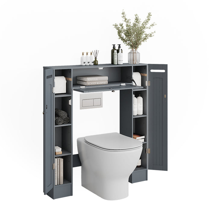 Vicco Armadietto per toilette Grigio 89 x 99 cm con 2 distributori di carta igienica