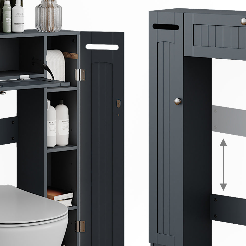 Vicco Armadietto per toilette Grigio 89 x 99 cm con 2 distributori di carta igienica