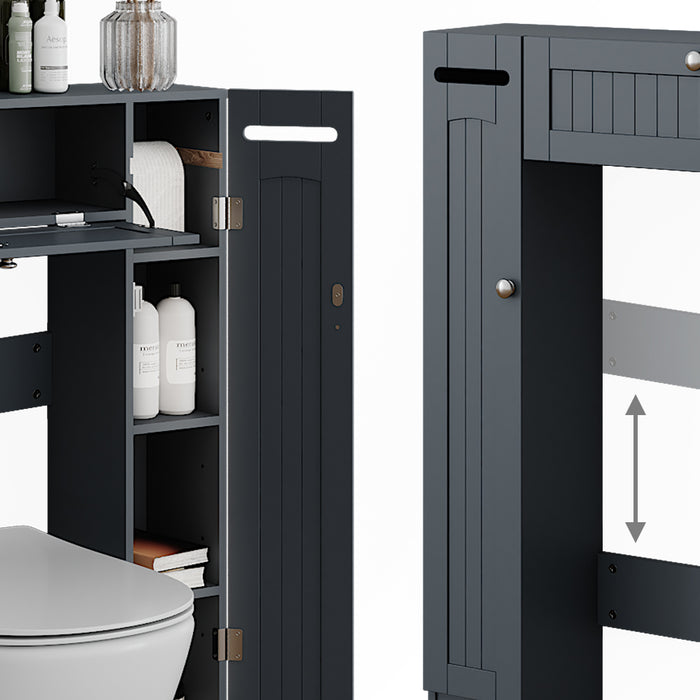 Vicco Armadietto per toilette Grigio 89 x 99 cm con 2 distributori di carta igienica