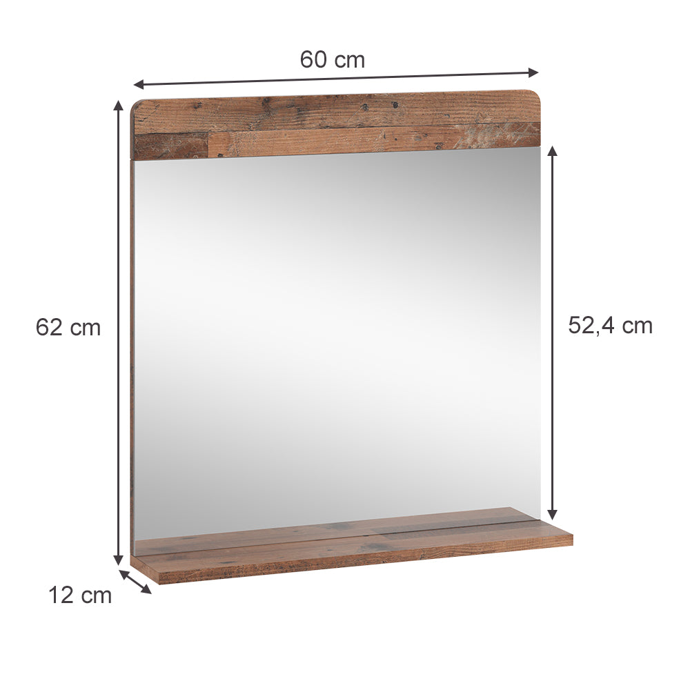 Vicco Specchio da bagno Oldstyle 60 x 62 cm con ripiano