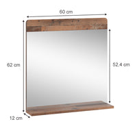 Vicco Specchio da bagno Oldstyle 60 x 62 cm con ripiano