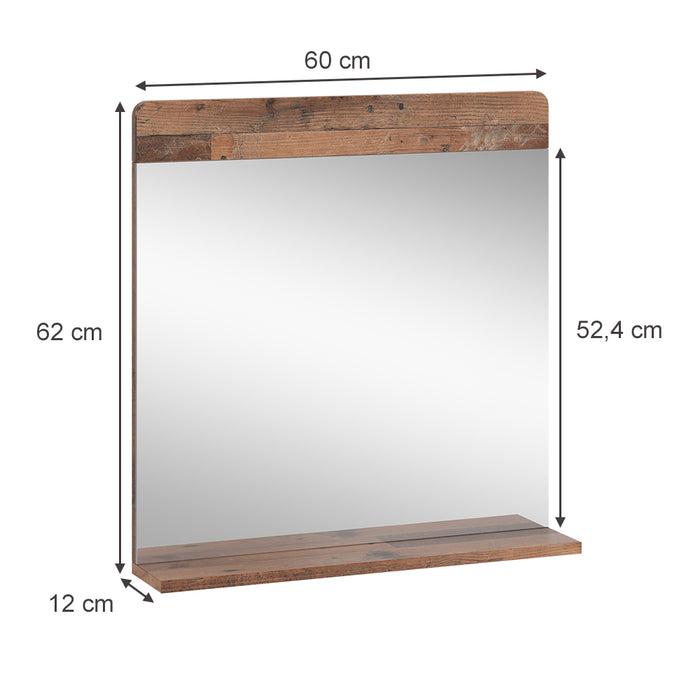 Vicco Specchio da bagno Oldstyle 60 x 62 cm con ripiano