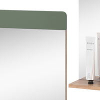 Vicco Specchio da bagno Quercia verde/oro 60 x 62 cm con ripiano