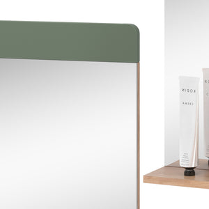 Vicco Specchio da bagno Quercia verde/oro 60 x 62 cm con ripiano