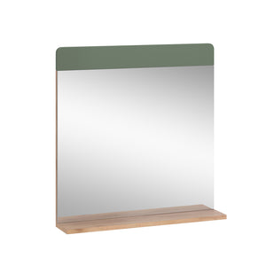 Vicco Specchio da bagno Quercia verde/oro 60 x 62 cm con ripiano