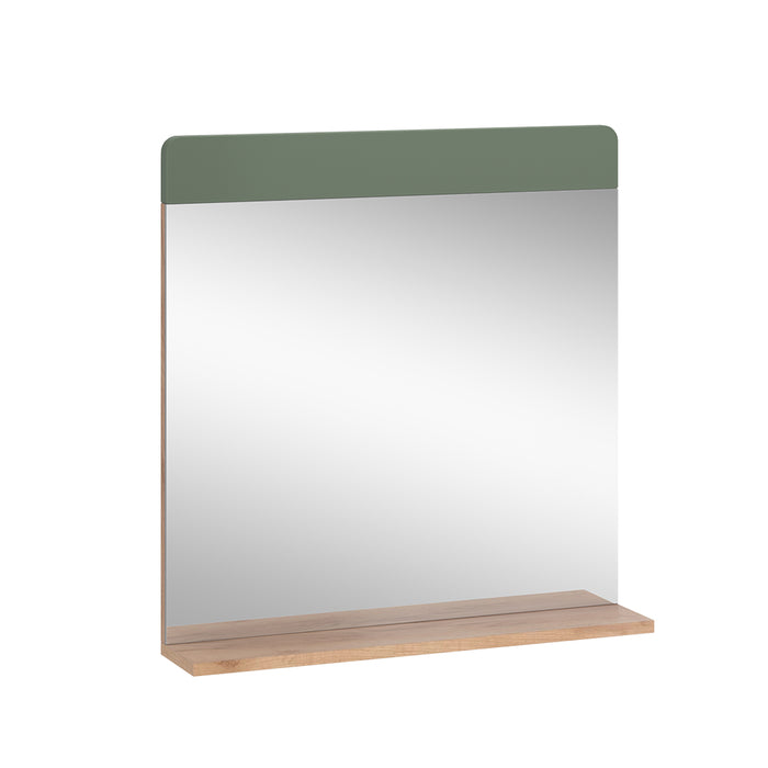 Vicco Specchio da bagno Quercia verde/oro 60 x 62 cm con ripiano