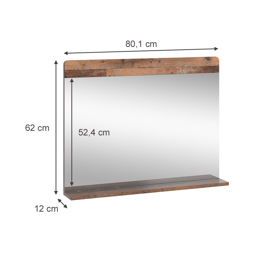 Vicco Specchio da bagno Oldstyle 80.1 x 62 cm con ripiano