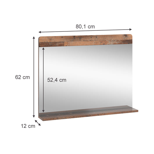 Vicco Specchio da bagno Oldstyle 80.1 x 62 cm con ripiano