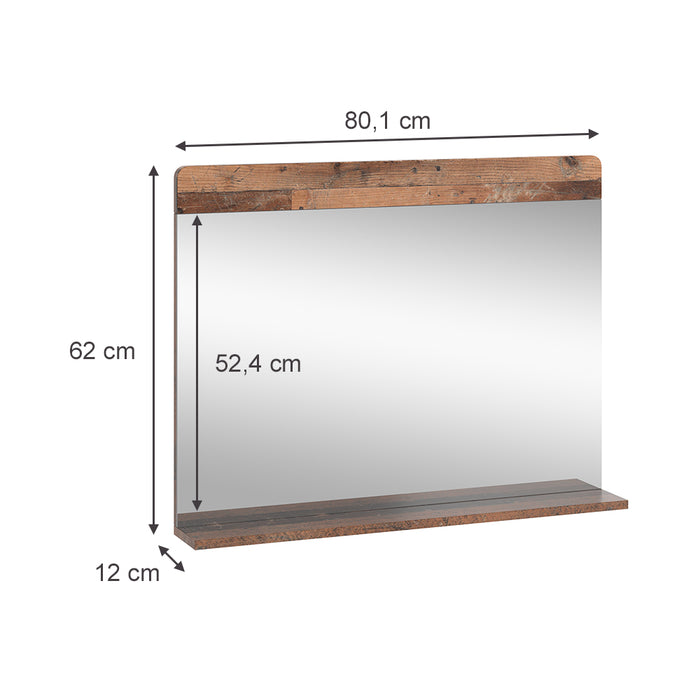 Vicco Specchio da bagno Oldstyle 80.1 x 62 cm con ripiano