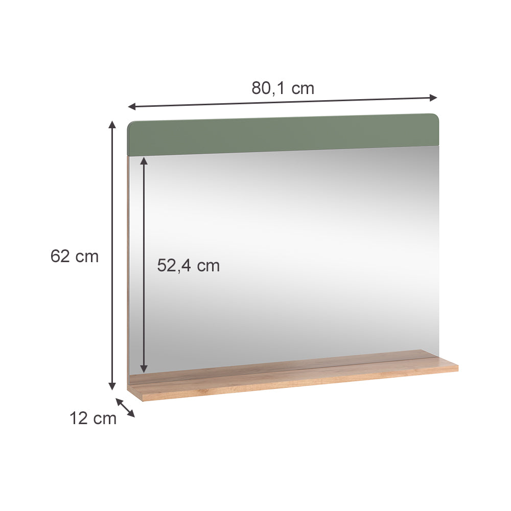 Vicco Specchio da bagno Goldkraft rovere/verde 80.1 x 62 cm con Aböage