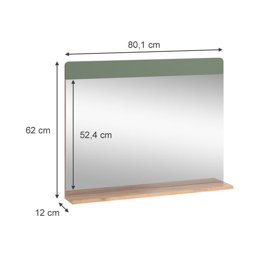 Vicco Specchio da bagno Goldkraft rovere/verde 80.1 x 62 cm con Aböage