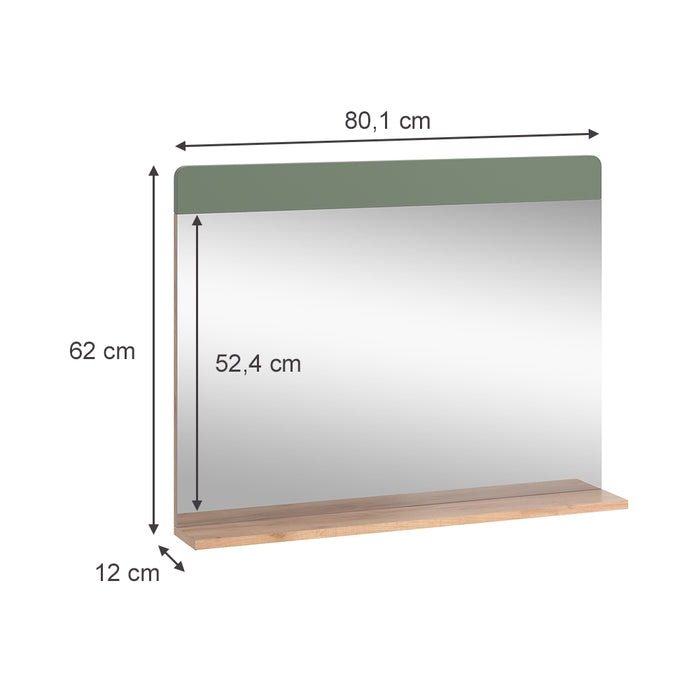 Vicco Specchio da bagno Goldkraft rovere/verde 80.1 x 62 cm con Aböage