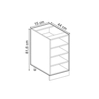 Vicco Scaffale da cucina Antracite 15 cm senza piano di lavoro
