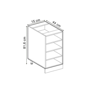 Vicco Scaffale da cucina Antracite 15 cm senza piano di lavoro