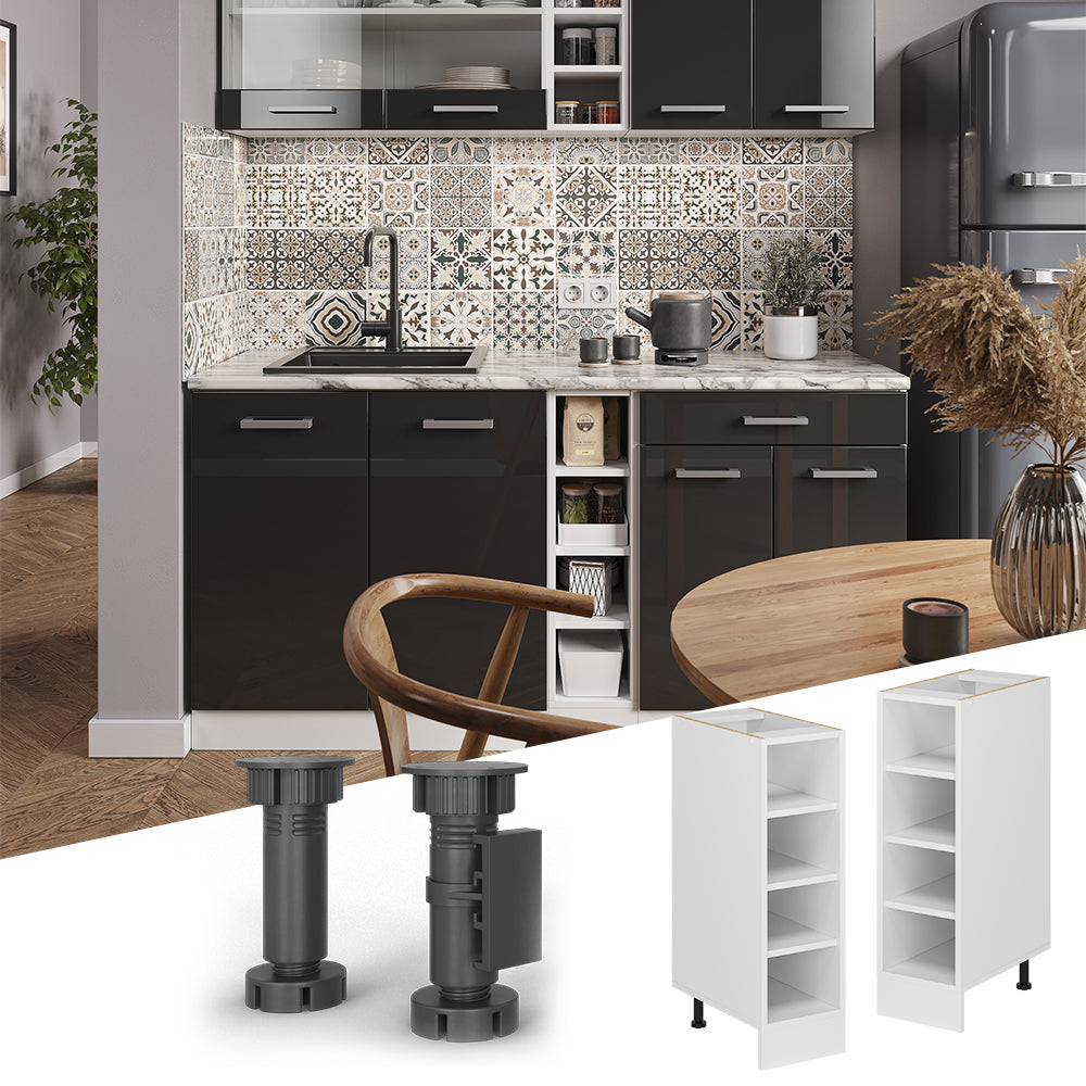 Vicco Scaffale da cucina Bianco 25 cm senza piano di lavoro