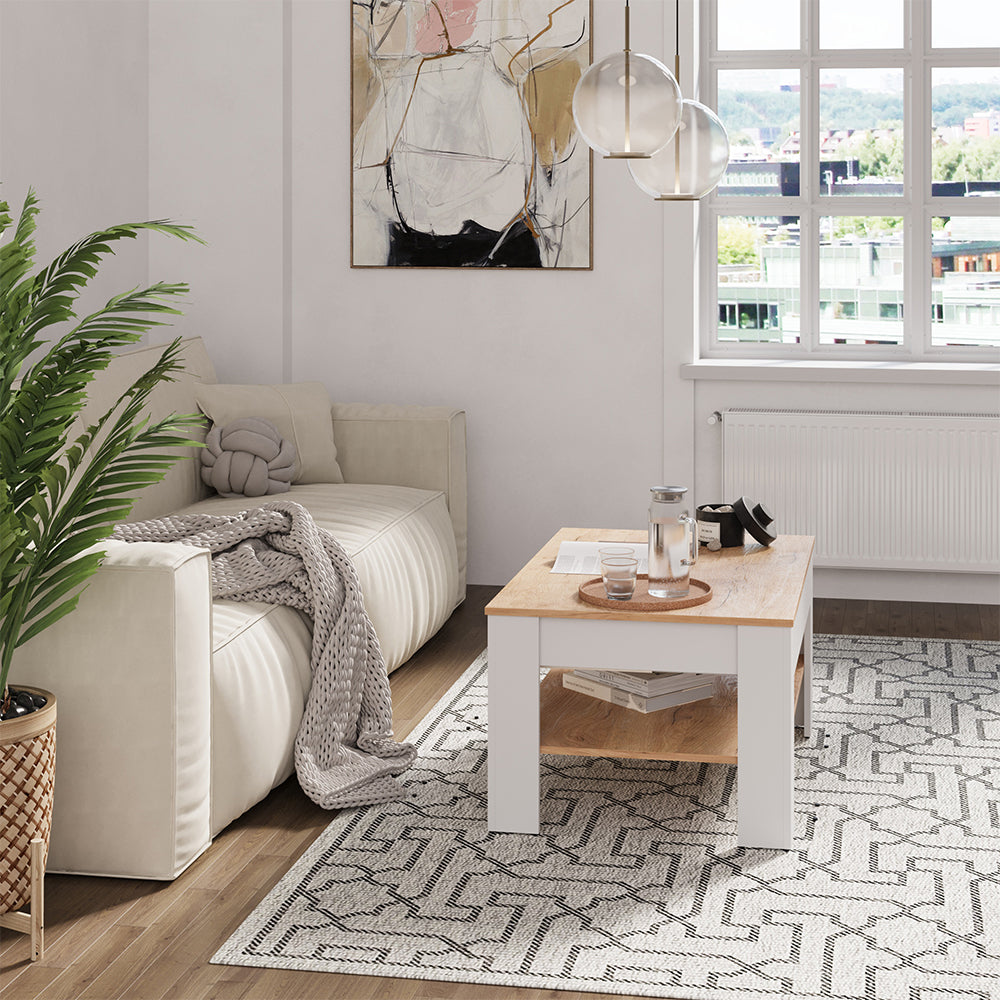 Vicco Tavolino Rovere bianco/dorato 92.2 x 65 cm