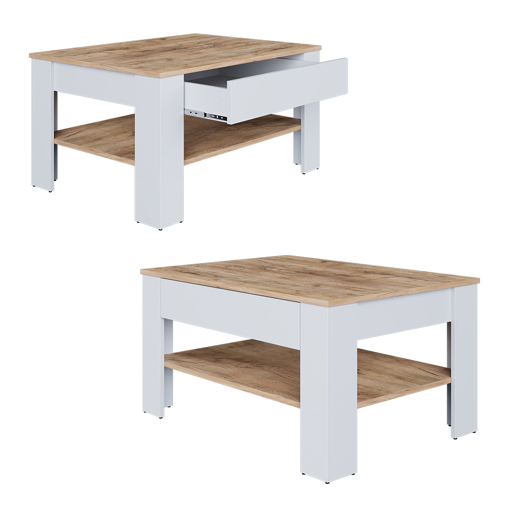 Vicco Tavolino Rovere bianco/dorato 92.2 x 65 cm