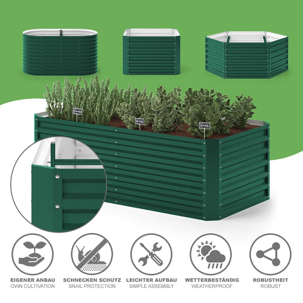 OK-Living Letto per orto rialzato Verde 180 x 90 cm