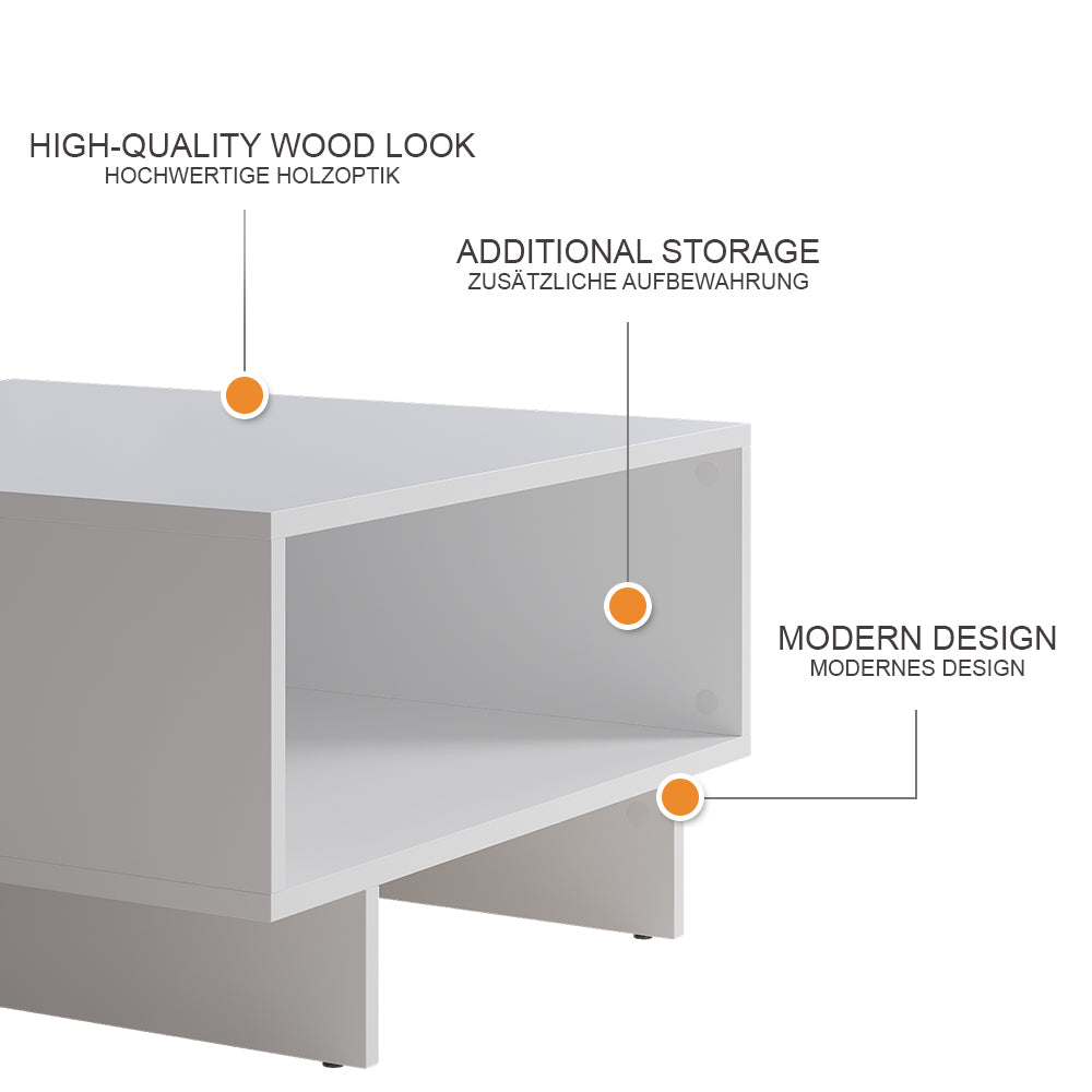 Vicco Tavolino da salotto Bianco 60 x 60 cm