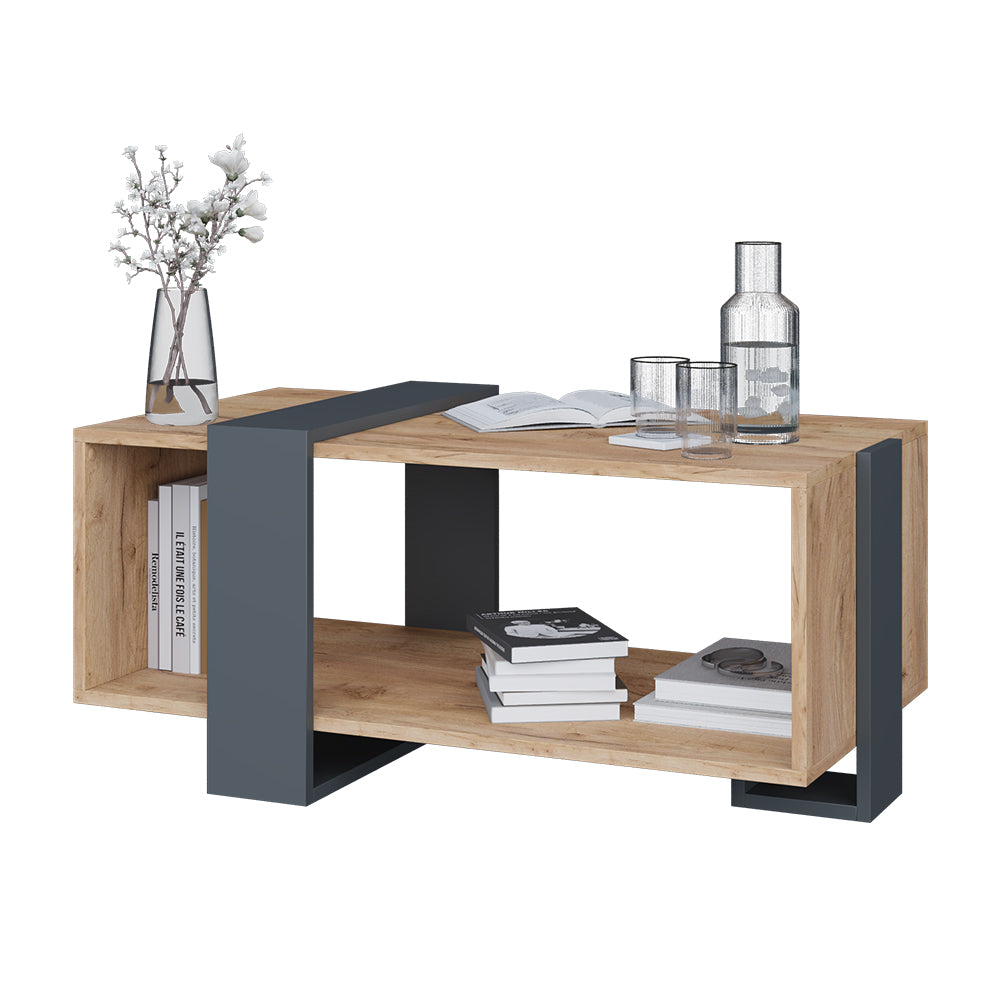 Vicco Tavolino Antracite/quercia dorata 91.5 x 52 cm