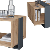 Vicco Tavolino Antracite/quercia dorata 91.5 x 52 cm