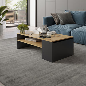 Vicco Tavolino da salotto Rovere artigianale/antracite 110 x 60 cm