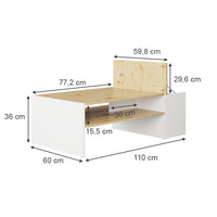 Vicco Tavolino da salotto Rovere artigianale/bianco 110 x 60 cm