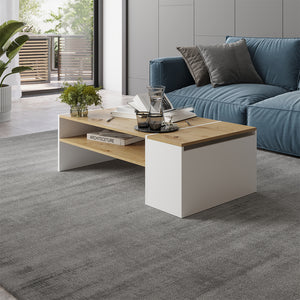 Vicco Tavolino da salotto Rovere artigianale/bianco 110 x 60 cm