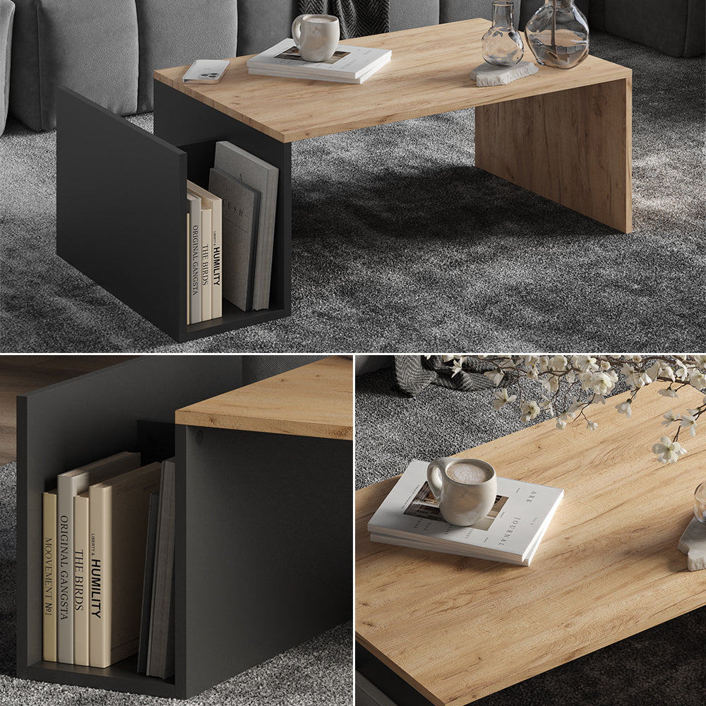 Vicco Tavolino Quercia dorata/antracite 100 x 50 cm