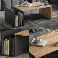 Vicco Tavolino Quercia dorata/antracite 100 x 50 cm