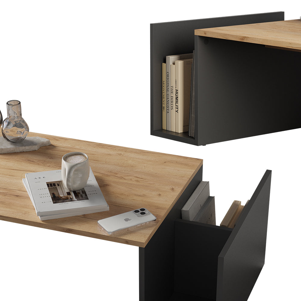 Vicco Tavolino Quercia dorata/antracite 100 x 50 cm