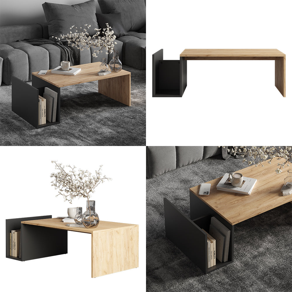 Vicco Tavolino Quercia dorata/antracite 100 x 50 cm