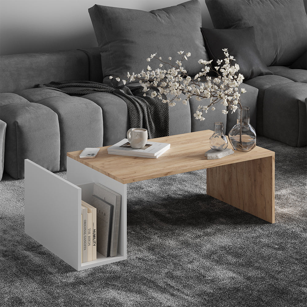 Vicco Tavolino Quercia dorata/bianco 100 x 50 cm