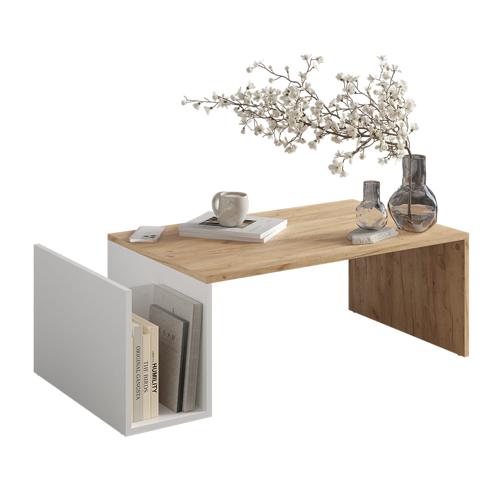 Vicco Tavolino Quercia dorata/bianco 100 x 50 cm