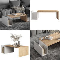 Vicco Tavolino Quercia dorata/bianco 100 x 50 cm