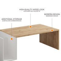 Vicco Tavolino Quercia dorata/bianco 100 x 50 cm