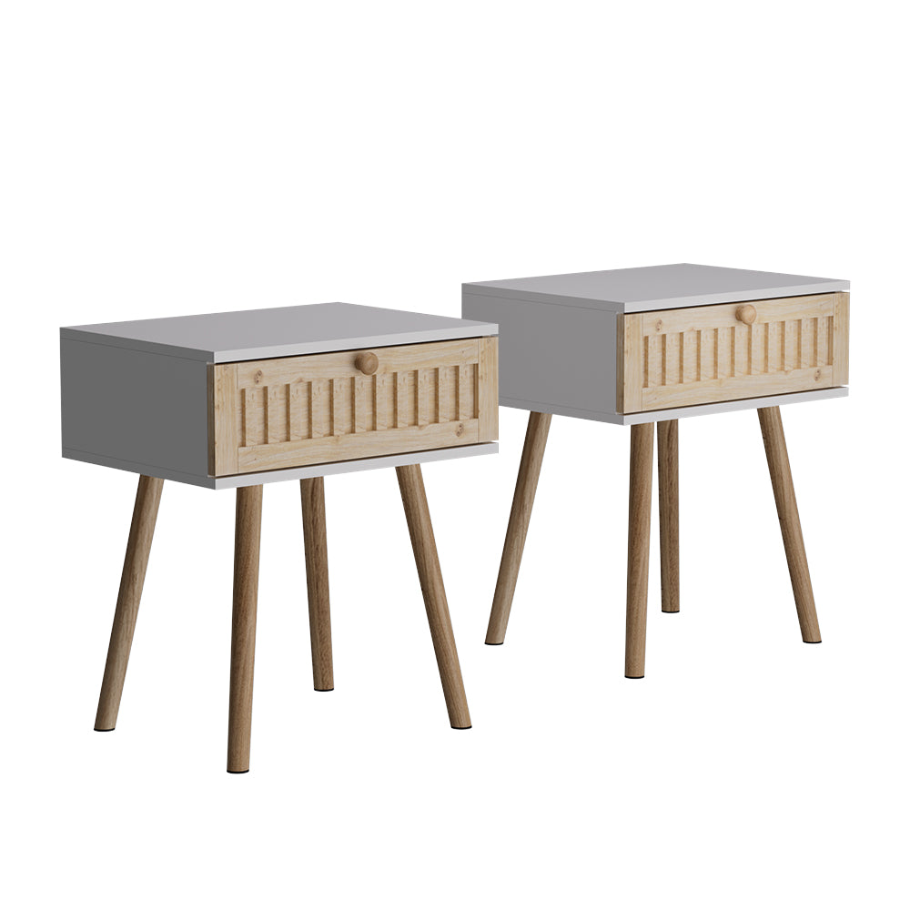 Vicco Comodino Bianco/pino 40 x 47 cm Set di 2