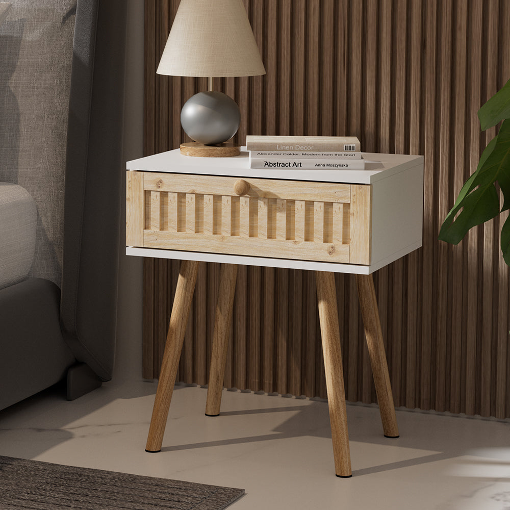 Vicco Comodino Bianco/pino 40 x 47 cm Set di 2