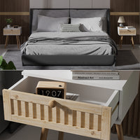 Vicco Comodino Bianco/pino 40 x 47 cm Set di 2