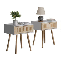 Vicco Comodino Bianco/pino 40 x 47 cm Set di 2