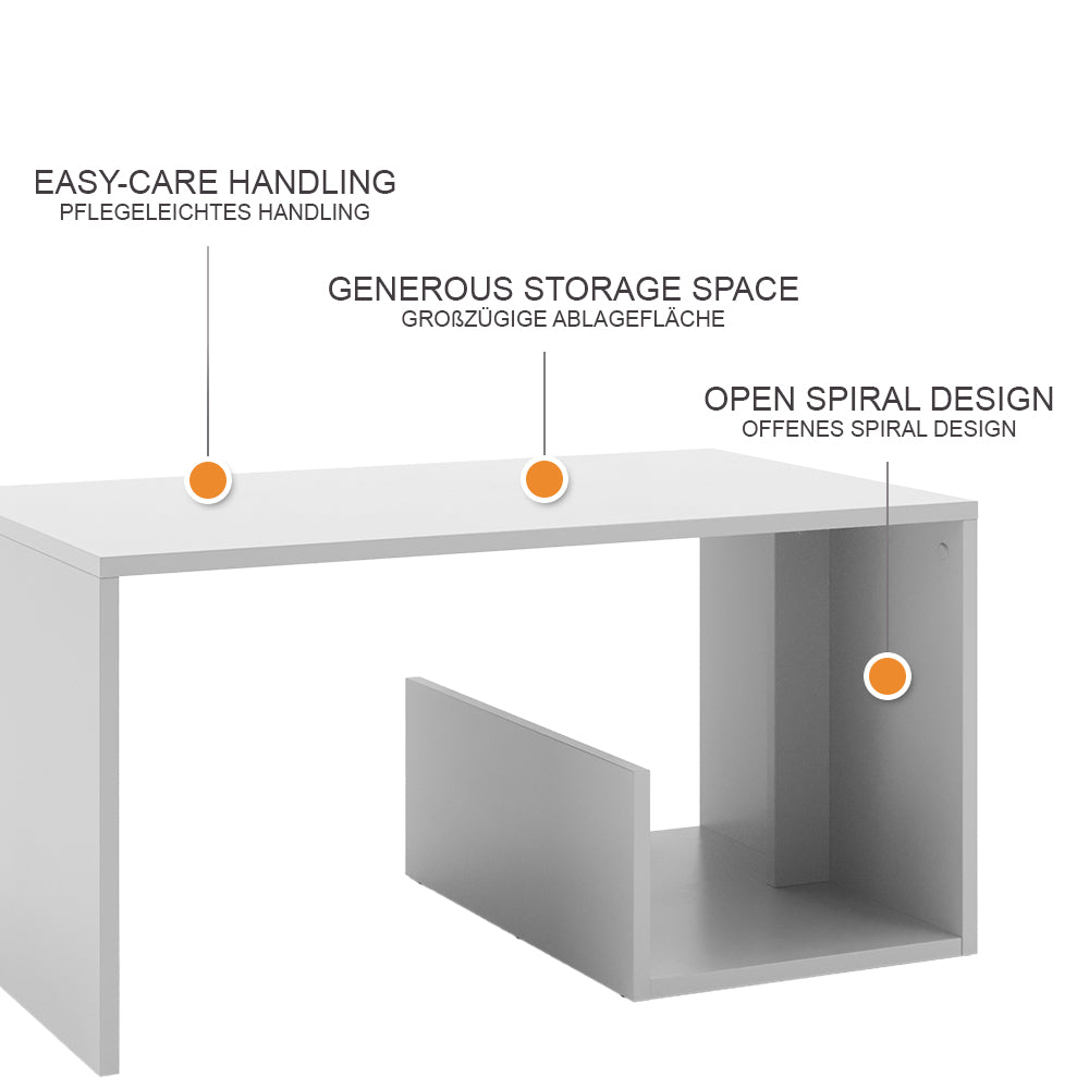 Vicco Tavolino Bianco 80 x 46.6 cm